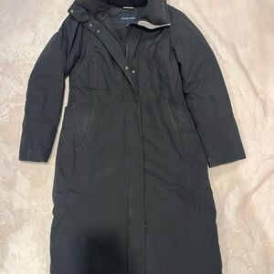 Lands' End Women's Black Long Puffer Coat